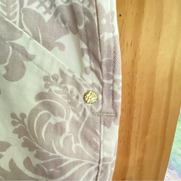 DYORK JEANS Brazil Pencil Skirt Pockets Side Zip Denim Cream Floral - Picture 9 of 11